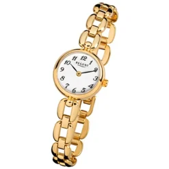 Regent Damen-Armbanduhr F-801 Quarz-Uhr Mini Stahl-Armband gold URF801