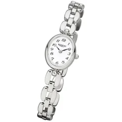 Regent Damen-Armbanduhr F-966 Quarz-Uhr Mini Stahl-Armband silber URF966