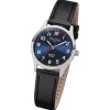 Regent Damen-Armbanduhr F-1307 Quarz-Uhr Leder-Armband schwarz UR2113419