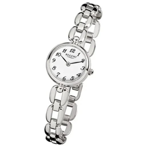 Regent Damen-Armbanduhr F-1401 Mineralglas Quarz Edelstahl silber URF802