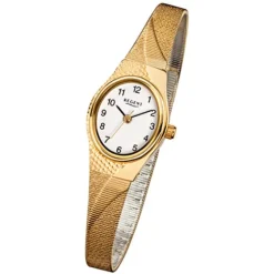 Regent Damen-Armbanduhr F-622 Quarz-Uhr Stahl-Armband gold URF622