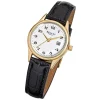 Regent Damen-Armbanduhr F-835 Quarz-Uhr Leder-Armband schwarz URF835
