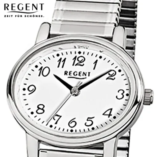 Regent Damen-Armbanduhr F-891 Quarz-Uhr Stahl-Armband silber URF891