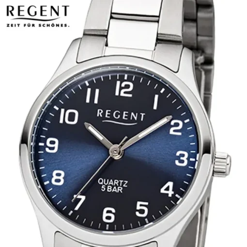 Regent Damen-Armbanduhr F-1325 Quarz-Uhr Edelstahl-Armband silber UR2253414