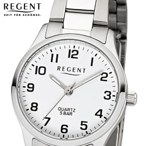 Regent Damen-Armbanduhr F-1327 Quarz-Uhr Edelstahl-Armband silber UR2253410