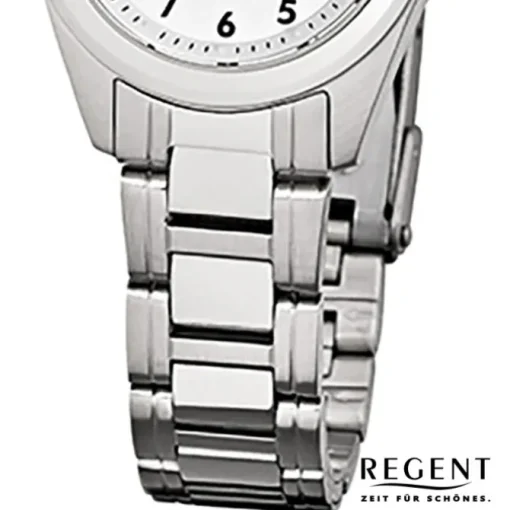 Regent Damen-Armbanduhr F-519 Quarz-Uhr Stahl-Armband silber URF519