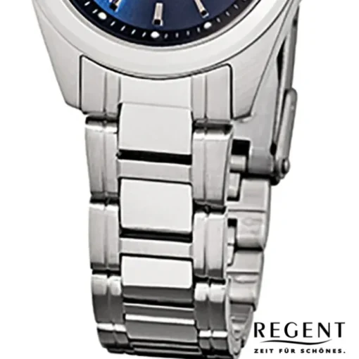 Regent Damen-Armbanduhr F-518 Quarz-Uhr Stahl-Armband silber URF518