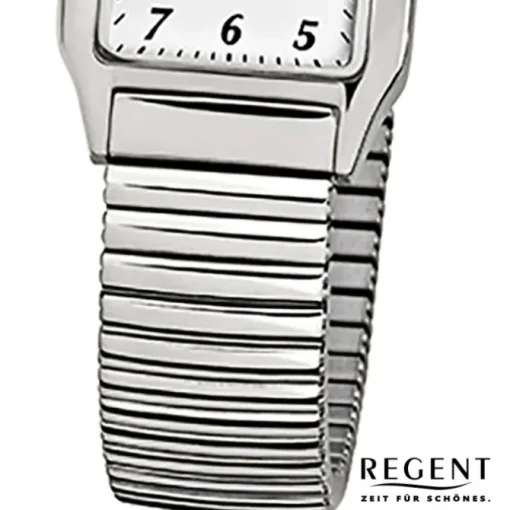 Regent Damen-Armbanduhr F-268 Quarz-Uhr Stahl-Armband silber URF268