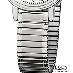 Regent Damen-Armbanduhr F-891 Quarz-Uhr Stahl-Armband silber URF891