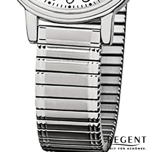 Regent Damen-Armbanduhr F-891 Quarz-Uhr Stahl-Armband silber URF891