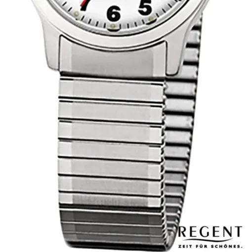 Regent Damen-Armbanduhr F-898 Quarz-Uhr Stahl-Armband silber URF898