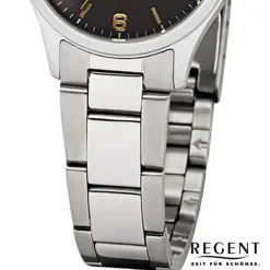 Regent Damen-Armbanduhr F-1326 Quarz-Uhr Edelstahl-Armband silber UR2253411