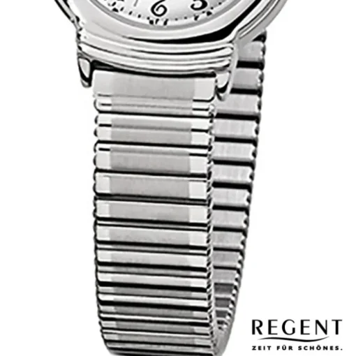 Regent Damen-Armbanduhr F-264 Quarz-Uhr Stahl-Armband silber URF264