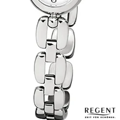 Regent Damen-Armbanduhr F-966 Quarz-Uhr Mini Stahl-Armband silber URF966