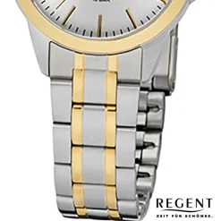 Regent Damen-Armbanduhr 32-F-1005 Edelstahl-Armband silber gold URF1005