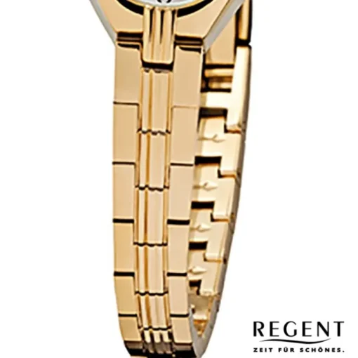 Regent Damen-Armbanduhr F-303 Quarz-Uhr Stahl-Armband gold URF303