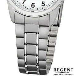 Regent Damen-Armbanduhr 32-F-1085 Quarz-Uhr Titan-Armband grau URF1085