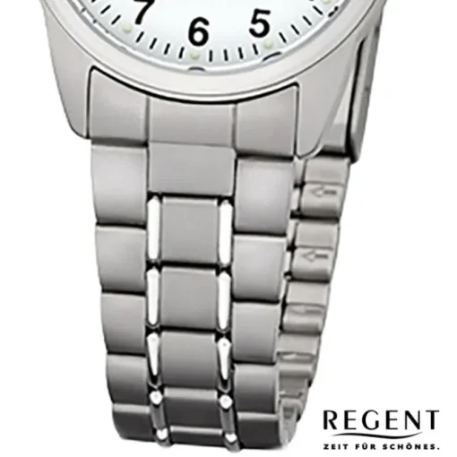 Regent Damen-Armbanduhr 32-F-1085 Quarz-Uhr Titan-Armband grau URF1085