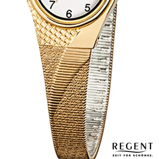 Regent Damen-Armbanduhr F-622 Quarz-Uhr Stahl-Armband gold URF622