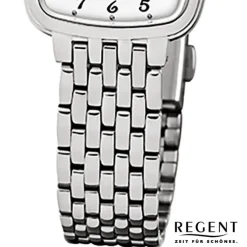 Regent Damen-Armbanduhr F-520 Quarz-Uhr Stahl-Armband silber URF520