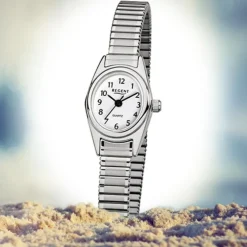 Regent Damen-Armbanduhr 32-F-262 Quarz-Uhr Edelstahl-Armband silber Uhr URF262