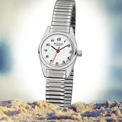 Regent Damen-Armbanduhr F-270 Quarz-Uhr Stahl-Armband silber URF270