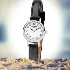 Regent Damen-Armbanduhr F-979 Quarz-Uhr Mini Leder-Armband schwarz URF979