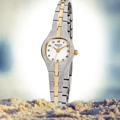 Regent Damen-Armbanduhr F-747 Quarz-Uhr Stahl-Armband silber gold URF747