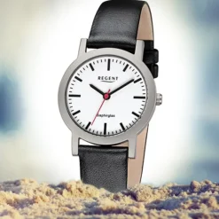 Regent Damen-Armbanduhr 32-F-1088 Quarz-Uhr Titan-Armband schwarz URF1088