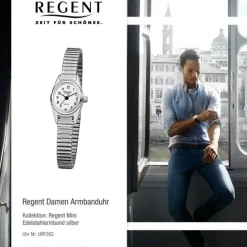 Regent Damen-Armbanduhr 32-F-262 Quarz-Uhr Edelstahl-Armband silber Uhr URF262