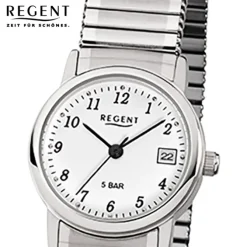 Regent Damen-Armbanduhr Mineralglas Quarz Edelstahl silber URF888