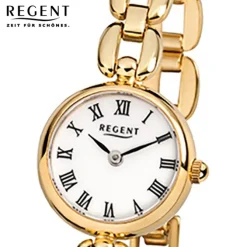 Regent Damen-Armbanduhr Quarz-Uhr Mini Stahl-Armband gold URF1402 URF803