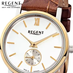 Regent Damen-Armbanduhr Quarz-Uhr Leder-Armband braun Uhr URGM1450
