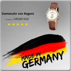 Regent Damen-Armbanduhr Quarz-Uhr Leder-Armband braun Uhr URGM1450