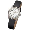 Regent Damen-Armbanduhr Titan Quarz-Uhr klassisch Leder schwarz weiß URF441