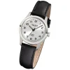 Regent Damen-Armbanduhr Titan-Uhr Quarz Leder schwarz Leuchtzeiger Uhr URF899