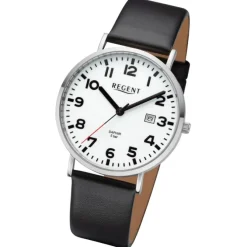 Regent Herren Armbanduhr Analog Lederarmband schwarz URBA796