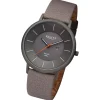 Regent Herren Armbanduhr Analog Lederarmband dunkelbraun URBA723