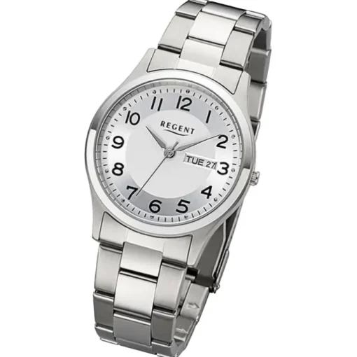 Regent Herren Armbanduhr Analog Metallarmband silber URF1276