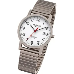 Regent Herren Armbanduhr Analog Edelstahlarmband grau URF1436