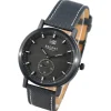 Regent Herren Armbanduhr Analog Lederarmband schwarz weiss UR1111575