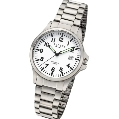 Regent Herren Armbanduhr Analog Metallarmband silber UR1192570
