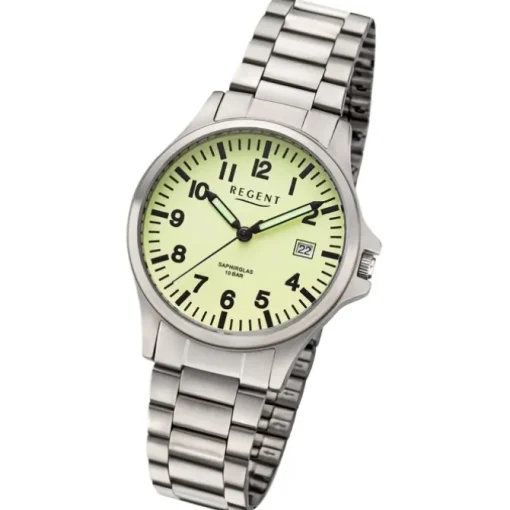 Regent Herren Armbanduhr Analog Metallarmband silber UR1192572