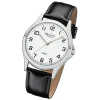 Regent Herren Armbanduhr Analog 1112422 Quarz-Uhr Leder schwarz UR1112422