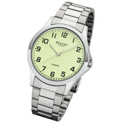 Regent Herren Armbanduhr Analog 1152405 Quarz-Uhr Metall silber UR1152405