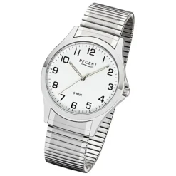 Regent Herren Armbanduhr Analog 1242413 Quarz-Uhr Metall silber UR1242413