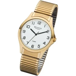 Regent Herren Armbanduhr Analog 1243486 Quarz-Uhr Metall gold UR1243486