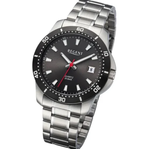 Regent Herren Armbanduhr Analog Metallarmband silber URBA755