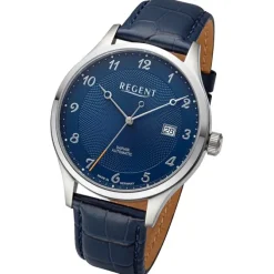Regent Herren Armbanduhr Analog Lederarmband blau URGM2213