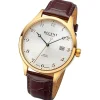 Regent Herren Armbanduhr Analog Lederarmband braun URGM2214